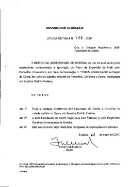 Ato da Reitoria nº 0788/2007