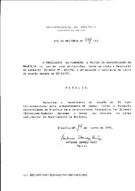 Ato da Reitoria nº 0591/1993