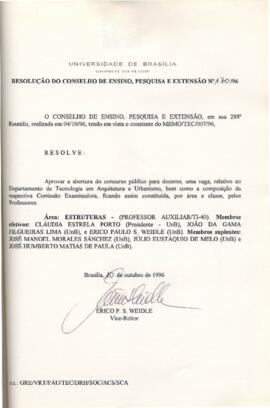 Resolução do Conselho de Ensino, Pesquisa e Extensão nº 0170/1996