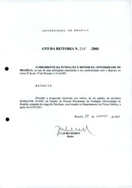 Ato da Reitoria nº 0338/2001