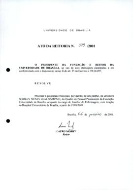 Ato da Reitoria nº 0095/2001