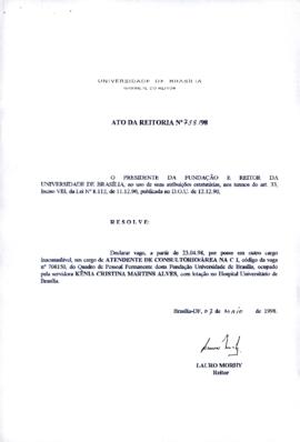 Ato da Reitoria nº 0738/1998