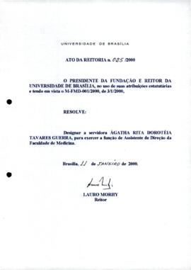 Ato da Reitoria nº 0025/2000