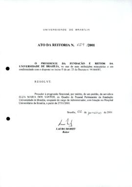 Ato da Reitoria nº 0029/2001