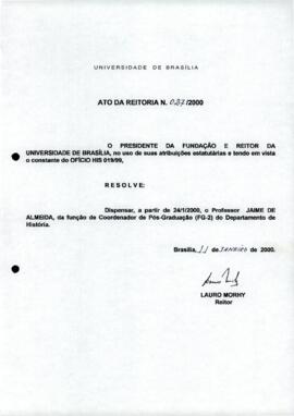 Ato da Reitoria nº 0027/2000