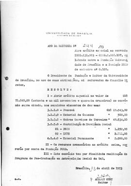 Ato da Reitoria nº 0244/1973