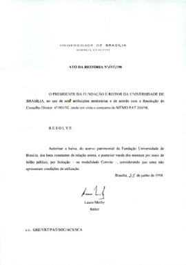 Ato da Reitoria nº 1003/1998