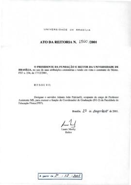 Ato da Reitoria nº 1560/2001