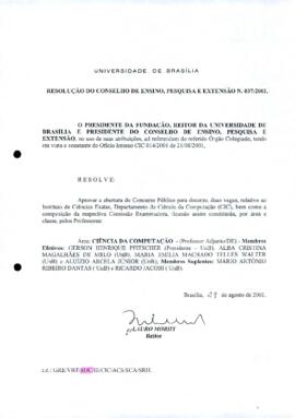 Resolução do Conselho de Ensino, Pesquisa e Extensão nº 0037/2001