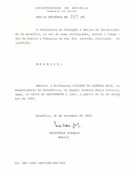 Ato da Reitoria nº 0317/1985