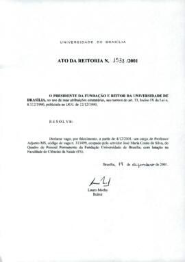 Ato da Reitoria nº 1538/2001