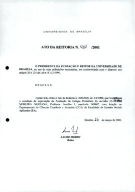 Ato da Reitoria nº 0411/2001