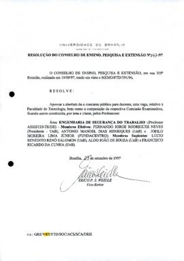 Resolução do Conselho de Ensino, Pesquisa e Extensão nº 0147/1997