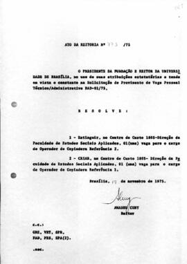 Ato da Reitoria nº 0773/1975