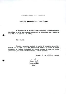 Ato da Reitoria nº 1205/2001