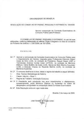 Resolução do Conselho de Ensino, Pesquisa e Extensão nº 0100/2009