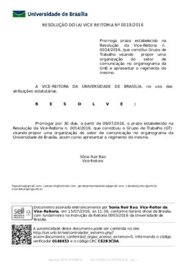 Resolução da Vice-reitoria Nº 0019/2016