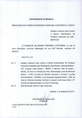 Resolução do Conselho de Ensino, Pesquisa e Extensão nº 0144/2011