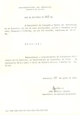 Ato da Reitoria nº 0262/1986