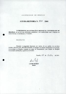 Ato da Reitoria nº 0888/2001