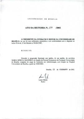 Ato da Reitoria nº 0139/2002