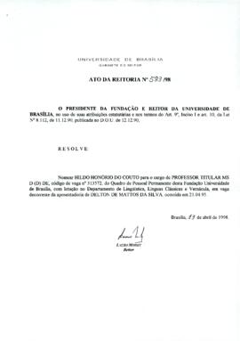 Ato da Reitoria nº 0583/1998