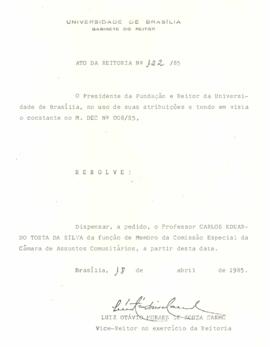 Ato da Reitoria nº 0122/1985