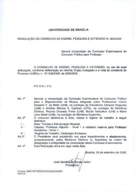 Resolução do Conselho de Ensino, Pesquisa e Extensão nº 0569/2009