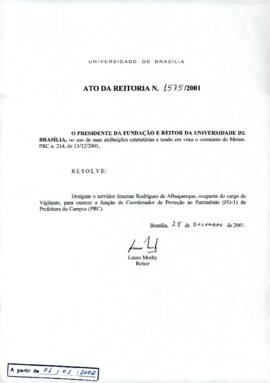 Ato da Reitoria nº 1575/2001