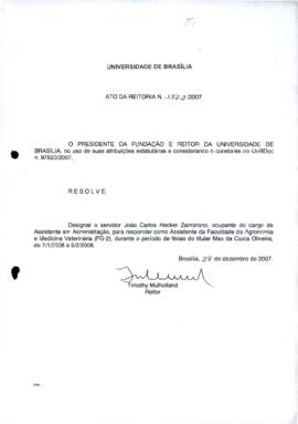 Ato da Reitoria nº 1822/2007