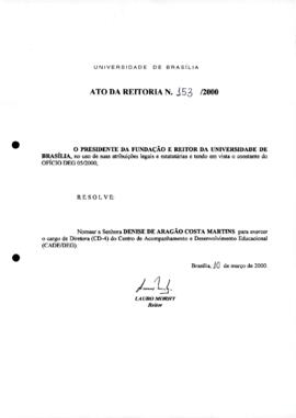 Ato da Reitoria nº 0153/2000