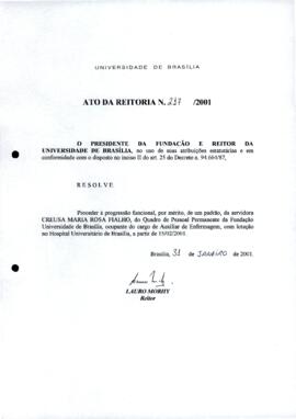 Ato da Reitoria nº 0217/2001