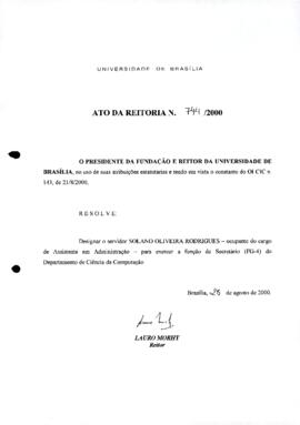 Ato da Reitoria nº 0744/2000