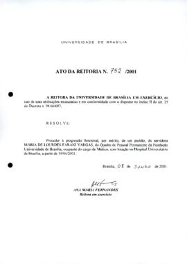 Ato da Reitoria nº 0752/2001