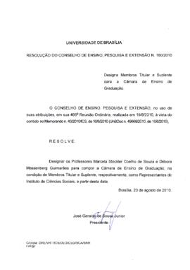 Resolução do Conselho de Ensino, Pesquisa e Extensão nº 0160/2010