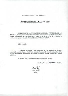 Ato da Reitoria nº 1544/2001