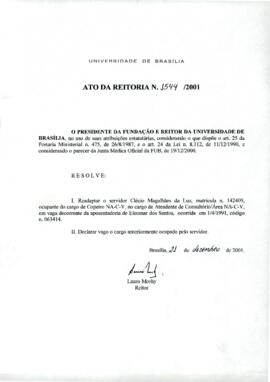 Ato da Reitoria nº 1544/2001