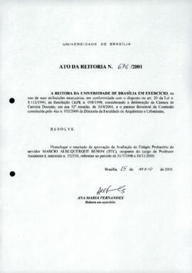 Ato da Reitoria nº 0676/2001