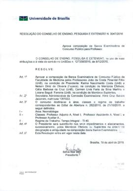 Resolução do Conselho de Ensino, Pesquisa e Extensão nº 0047/2016