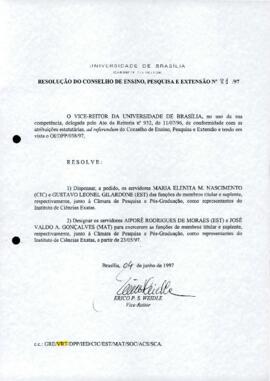 Resolução do Conselho de Ensino, Pesquisa e Extensão nº 0081/1997