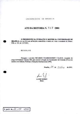 Ato da Reitoria nº 0968/2001