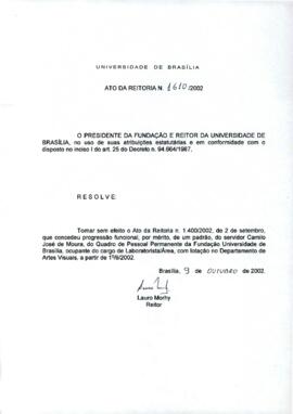 Ato da Reitoria nº 1610/2002