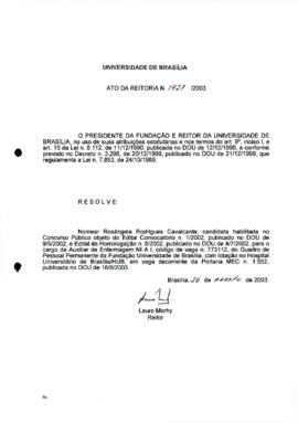 Ato da Reitoria nº 1927/2003