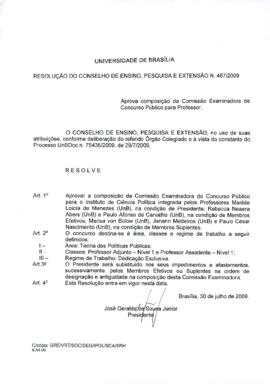 Resolução do Conselho de Ensino, Pesquisa e Extensão nº 0487/2009