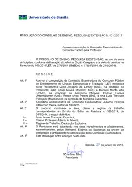 Resolução do Conselho de Ensino, Pesquisa e Extensão nº 0010/2015