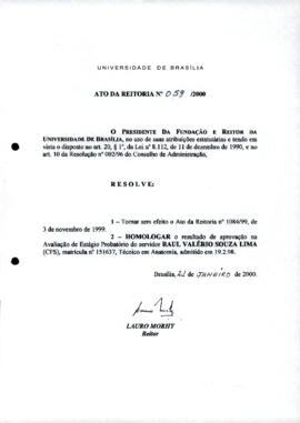 Ato da Reitoria nº 0059/2000