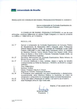 Resolução do Conselho de Ensino, Pesquisa e Extensão nº 0235/2014