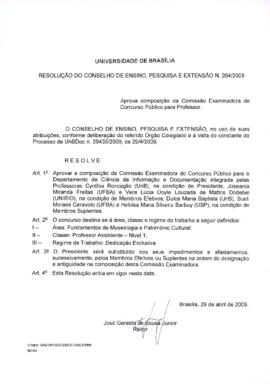 Resolução do Conselho de Ensino, Pesquisa e Extensão nº 0264/2009