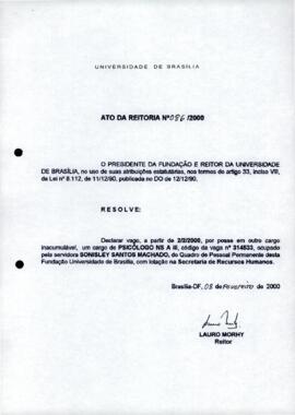 Ato da Reitoria nº 0086/2000