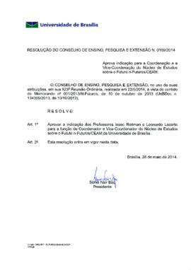 Resolução do Conselho de Ensino, Pesquisa e Extensão nº 0109/2014